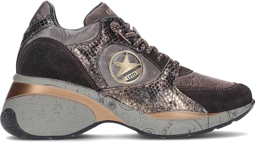 Cetti Damen-Sportschuhe C-1376 Schuppen, Wildleder, Moka, 39 EU von Cetti