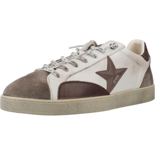 Cetti GEMÜTLICH Y MODERNA ZAPATILLA MANN 1342 Glattleder WEISS-BRAUN talla numeric_43 von Cetti
