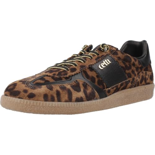 Cetti GEMÜTLICH Y MODERNA Zapatilla Casual Damen 1395 TONO Leopardo Talla Numeric_37 von Cetti