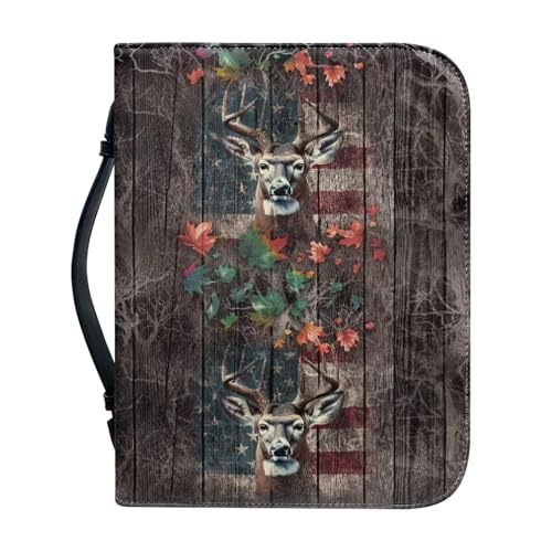 Ceudet Bibeletui aus Leder mit Bibelhülle, klein, Leder mit Griff und Bibelhüllen mit Reißverschluss, für Bibelstudium, katholische Geschenke, Hirsch und Ast, xxl von Ceudet