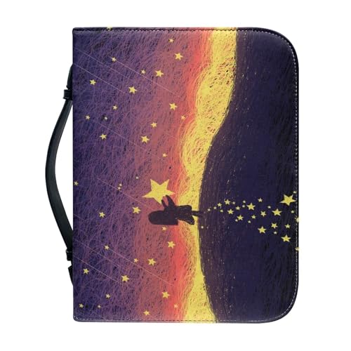 Ceudet Bibelhülle aus Leder, Schneeszene, Bibeltasche für Damen, Herren, Bibelhüllen für Damen, PU-Leder, Bibelhülle mit Reißverschluss, große Bibel-Tragetasche, passend für Bibelhalter, Tasche für von Ceudet