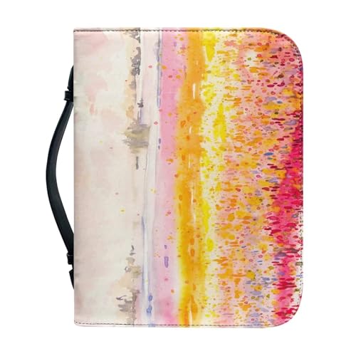 Ceudet Bibelhülle aus Leder, Schneeszene, Bibeltasche für Damen, Herren, Bibelhüllen für Damen, PU-Leder, Bibelhülle mit Reißverschluss, große Bibel-Tragetasche, passend für Bibelhalter, Tasche für von Ceudet