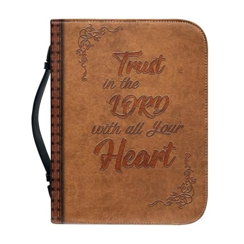 Ceudet Bibelhülle aus Leder für Frauen und Mädchen, Sonnenblume und Psalm, Bibelbuch, Tragetasche, Schrifttasche, Kirchentasche, Bibel mit Grifftaschen, Psalm, M von Ceudet