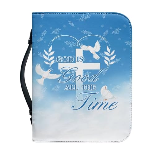 Ceudet Bibelhülle aus PU-Leder für Männer und Frauen, Aand Cross Bibelhülle, Bibelbuchhülle, Bibeltasche, L, Psalmen und das Kreuz, L von Ceudet