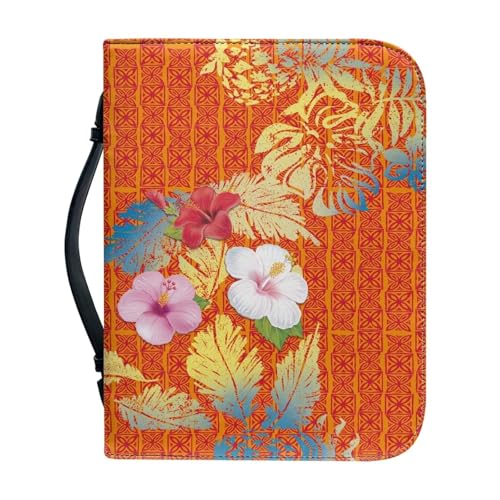 Ceudet Bibelhülle aus PU-Leder für Männer und Frauen, Aand Kreuz, Bibelhülle, Bibelbuchhülle, Bibeltasche, L, Rosa Blumen, M von Ceudet