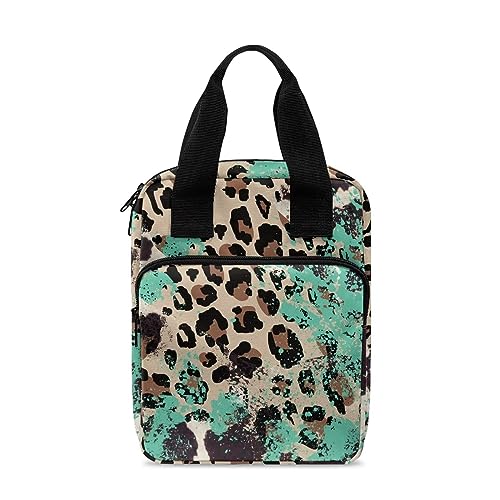 Ceudet Bibelhülle für Damen, Bibelhülle, Bibelhüllen, Tragetasche, Bibeltasche für Herren, mit Reißverschlusstasche, Farbspritzer, Leopardengrün, Einheitsgröße von Ceudet