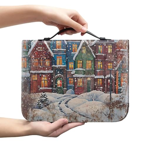 Ceudet Bibelhülle für Damen, Motiv: Sonnenblume und Schmetterling, für Studium, Bibelhüllen, Bibel-Organizer, Tasche, PU-Leder, Bibelhüllen, Weihnachten, L von Ceudet