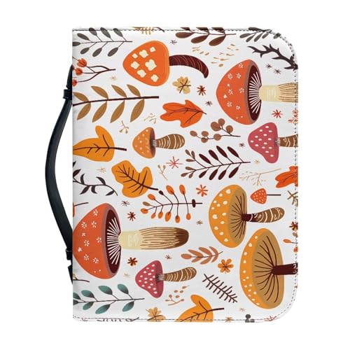 Ceudet Bibelhülle für Damen und Herren, Leder, Bibelhalter für Damen und Herren, Gelbe Pilze, M von Ceudet