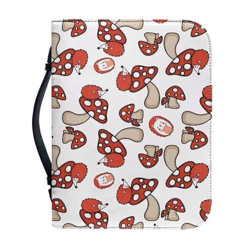 Ceudet Bibelhülle für Damen und Herren, Leder, Bibelhalter für Damen und Herren, Igelpilze, xxl von Ceudet