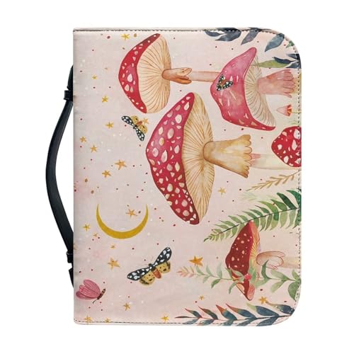 Ceudet Bibelhülle für Damen und Herren, Leder, Bibelhalter für Damen und Herren, Mondpilze, xxl von Ceudet