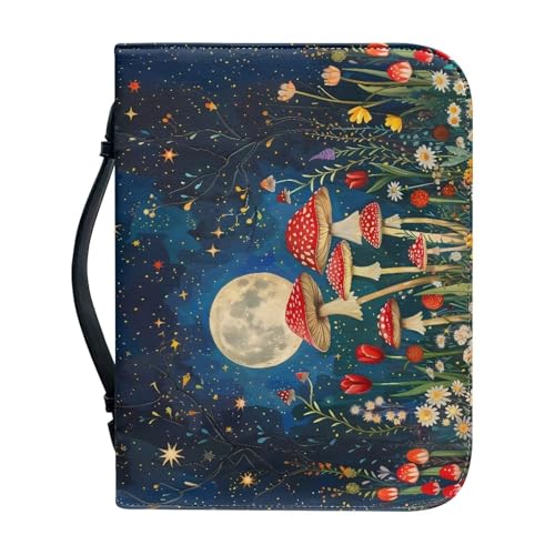 Ceudet Bibelhülle für Damen und Herren, Leder, Bibelhalter für Damen und Herren, Mondpilze 01, xl von Ceudet