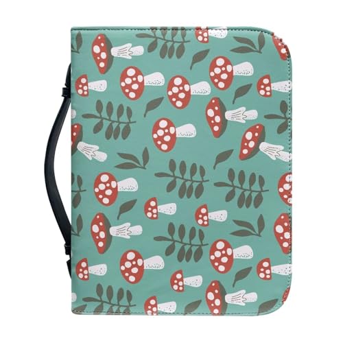 Ceudet Bibelhülle für Damen und Herren, Leder, Bibelhalter für Damen und Herren, Palmblätter-Pilze, xxl von Ceudet