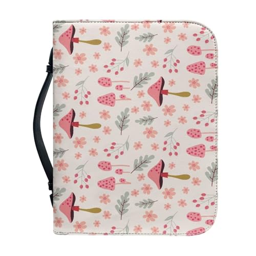 Ceudet Bibelhülle für Damen und Herren, Leder, Bibelhalter für Damen und Herren, Rosa Pilze, xxl von Ceudet