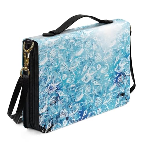 Ceudet Bibelhülle für Damen und Herren, Leder, Bibelzubehör, Bibeltasche, Tragetasche, Buchumschlag für Hardcover, Muschelschale, xl von Ceudet