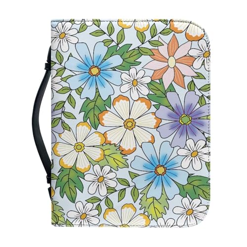 Ceudet Bibelhülle für Damen und Herren, Leder, extra groß, Bibelhülle, mittlere Bibelhülle, Blumen-Farbverlauf, xxl von Ceudet