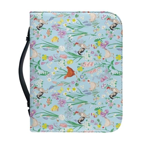 Ceudet Bibelhülle für Damen und Herren, Leder, extra groß, Bibelhülle, mittlere Bibelhülle, Hähne, M von Ceudet