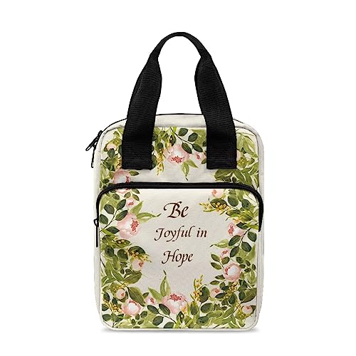 Ceudet Bibelhülle für Damen und Herren, Marmor-Muster, mit mehreren Taschen, Bibelbuch-Tragetasche, mit Stiftfächern und starkem Griff, Blau, blumenmuster, Einheitsgröße von Ceudet