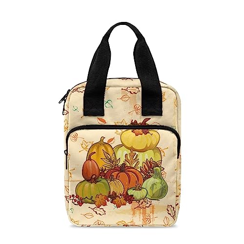 Ceudet Bibelhülle für Damen und Herren, Motiv: Herbst-Ahornblätter, Kürbisdruck, Kirche, Bibel mit Griff und Reißverschlusstasche, Bibeltasche, Herbst-Ahornblätter, Kürbis, Einheitsgröße von Ceudet