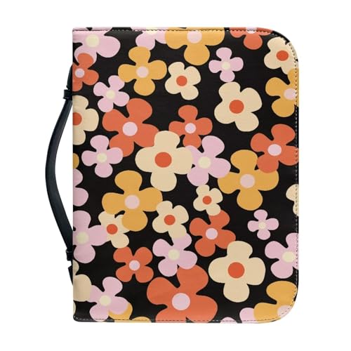 Ceudet Bibelhülle für Damen und Herren, große Bibelhülle, Leder, Bibelhüllen für Damen und Herren, mit Taschen, Hippie Flower, M von Ceudet