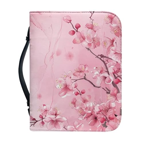 Ceudet Bibelhülle für Damen und Herren, große Bibelhülle, Leder, Bibelhüllen für Damen und Herren, mit Taschen, Kirschblütenbaum, xxl von Ceudet