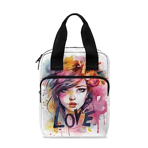 Ceudet Bibelhülle mit Lesezeichen, Bibeletui für Damen und Herren, Bibeltasche mit Reißverschlusstasche, Bunte Farbspritzer, Blumengesicht, Einheitsgröße von Ceudet