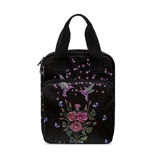Ceudet Bibelhülle mit Lesezeichen, Bibeletui für Damen und Herren, Bibeltasche mit Reißverschlusstasche, Schmetterling Kolibri Floral, Einheitsgröße von Ceudet