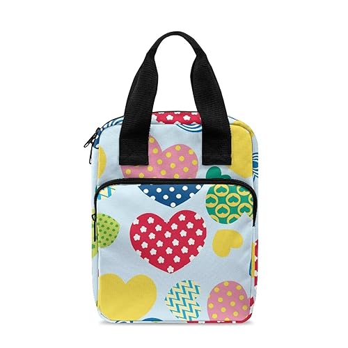 Ceudet Bibelhülle mit Rosenmuster, für Damen und Herren, Bibelbuchhülle, Bibeltasche mit Griff und Reißverschlusstasche, Bibeltasche mit Stifthaltern, Herz im Osterstil, Einheitsgröße von Ceudet