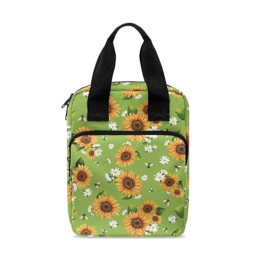 Ceudet Bibelhülle mit Schmetterlings-Blumenmuster, grüner Druck, Bibeltasche, Bibeltasche, Bibeltasche für Damen und Herren, Bibeltasche für Kinder, Grüne Sonnenblumen-Gänseblümchen, Einheitsgröße von Ceudet