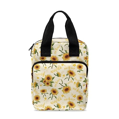 Ceudet Bibelhülle mit Schmetterlings-Blumenmuster, grüner Druck, Bibeltasche, Bibeltasche, Bibeltasche für Damen und Herren, Bibeltasche für Kinder, Sonnenblumen-Musiknoten, Einheitsgröße von Ceudet