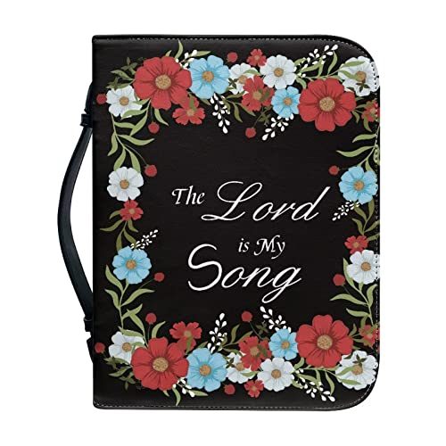 Ceudet Bibelhüllen Bibelhülle für Frauen Mädchen, Trust in The Awith All Your Heart, PU Leder Bibelbuch Tragetaschen Schrift Fall Kirchentasche Bibelschutz, M, The Gord is My Song, L von Ceudet