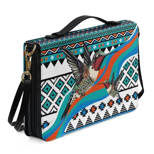 Ceudet Bibelhüllen aus Leder, Bibelhüllen, Bibelhüllen für Damen und Herren, mit Taschen, Bibelzubehör-Set, Kolibris 02, xxl von Ceudet