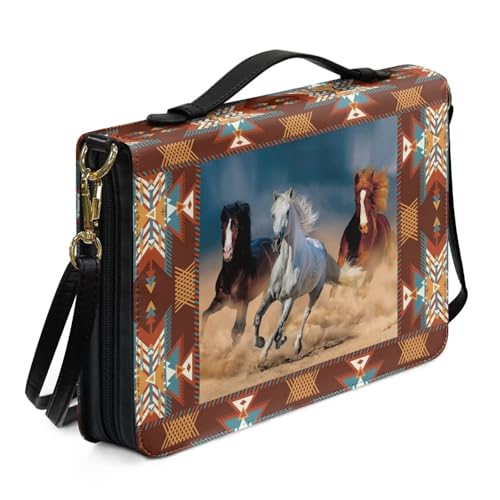 Ceudet Bibelhüllen aus Leder, Bibelhüllen, Bibelhüllen für Damen und Herren, mit Taschen, Bibelzubehör-Set, Laufpferd, xxl von Ceudet