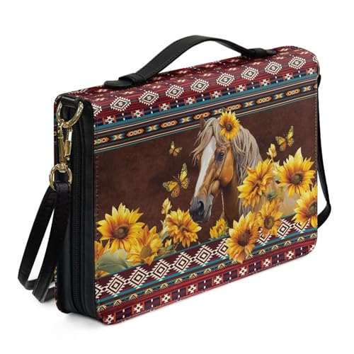 Ceudet Bibelhüllen aus Leder, Bibelhüllen, Bibelhüllen für Damen und Herren, mit Taschen, Bibelzubehör-Set, Schmetterlingspferd, xl von Ceudet