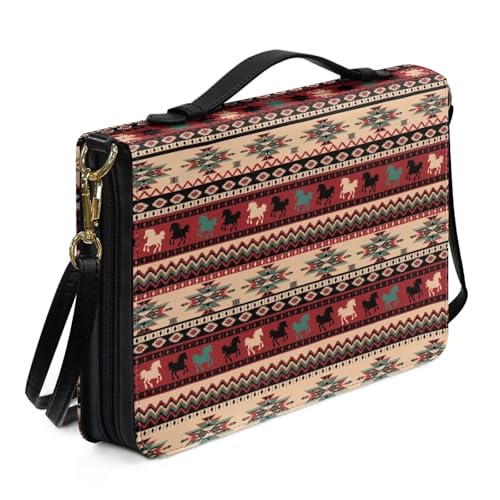 Ceudet Bibelhüllen aus Leder, Bibelhüllen, Bibelhüllen für Damen und Herren, mit Taschen, Bibelzubehör-Set, pferd, XL von Ceudet