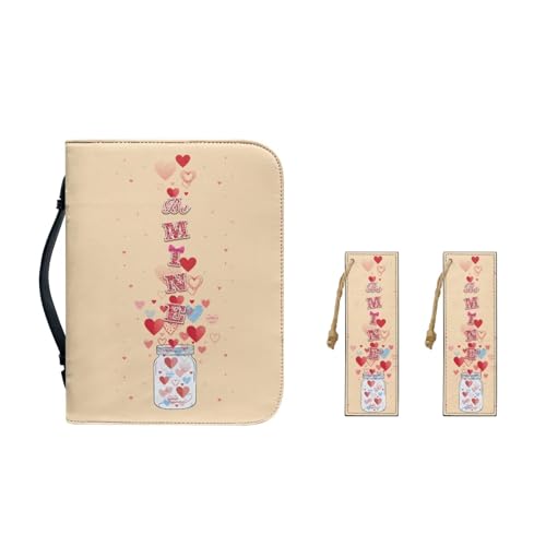 Ceudet Bibelhüllen mit Oster-Sonnenblumenkreuz für Damen, wasserdicht, PU-Leder, Bibeltasche, Kirchentasche, Bibelschutz mit Reißverschlusstasche und Lesezeichen, Größe XXL, Liebesglas, von Ceudet