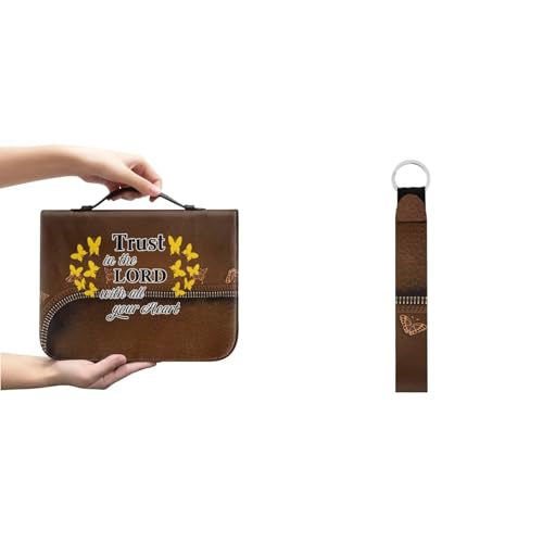 Ceudet Bibelhüllen mit Rosen-Schmetterlingen, für Männer und Frauen, Bibelhüllen, PU-Leder, große Größe, Schlüsselanhänger, multifunktionaler Schlüsselanhänger, Schmetterlinge, M(9.2*6.3*1.6 inches) Ceudet Bibelhüllen mit Rosen-Schmetterlingen, für Männer und Frauen, Bibelhüllen, PU-Leder, große Größe, Schlüsselanhänger, multifunktionaler Schlüsselanhänger, Schmetterlinge, M(9.2*6.3*1.6 inches) von Ceudet