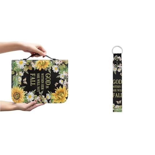 Ceudet Bibelhüllen mit Rosen-Schmetterlingen, für Männer und Frauen, Bibelhüllen, PU-Leder, große Größe, Schlüsselanhänger, multifunktionaler Schlüsselanhänger, Sonnenblumen-Gänseblümchen, Ceudet Bibelhüllen mit Rosen-Schmetterlingen, für Männer und Frauen, Bibelhüllen, PU-Leder, große Größe, Schlüsselanhänger, multifunktionaler Schlüsselanhänger, Sonnenblumen-Gänseblümchen, von Ceudet