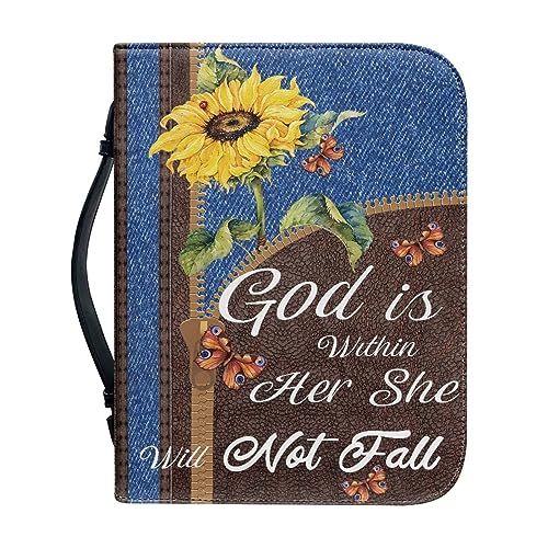 Ceudet Bibelhüllen mit Weihnachtsmann-Hirschmotiv, für Damen und Mädchen, große Größe, PU-Leder, Weihnachten, Bibel-Tragetasche für Herren, mit Reißverschluss, leichte Bibel-Organizer-Tasche, von Ceudet