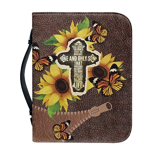 Ceudet Bibelhüllen mit Weihnachtsmann-Hirschmotiv, für Damen und Mädchen, große Größe, PU-Leder, Weihnachten, Bibel-Tragetasche für Herren, mit Reißverschluss, leichte Bibel-Organizer-Tasche, von Ceudet