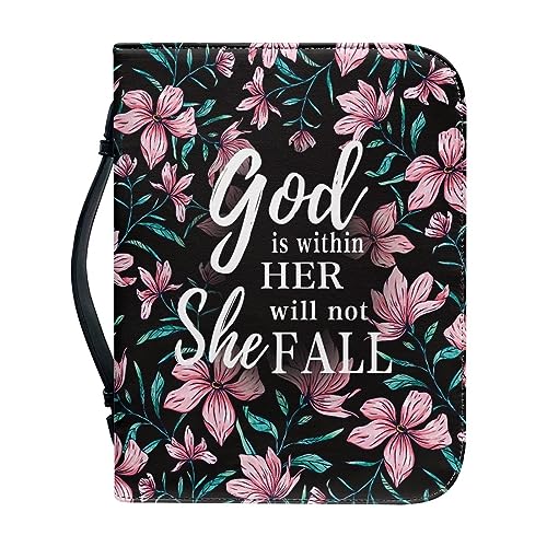 Ceudet Bibelhüllen mit Weihnachtsmann-Hirschmotiv, für Damen und Mädchen, große Größe, PU-Leder, Weihnachten, Bibel-Tragetasche für Herren, mit Reißverschluss, leichte Bibel-Organizer-Tasche, von Ceudet