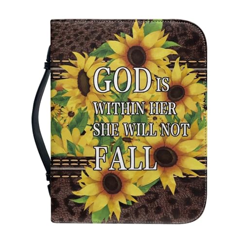 Ceudet Bibelhüllen mit Weihnachtsmann-Hirschmotiv, für Damen und Mädchen, große Größe, PU-Leder, Weihnachten, Bibel-Tragetasche für Herren, mit Reißverschluss, leichte Bibel-Organizer-Tasche, von Ceudet