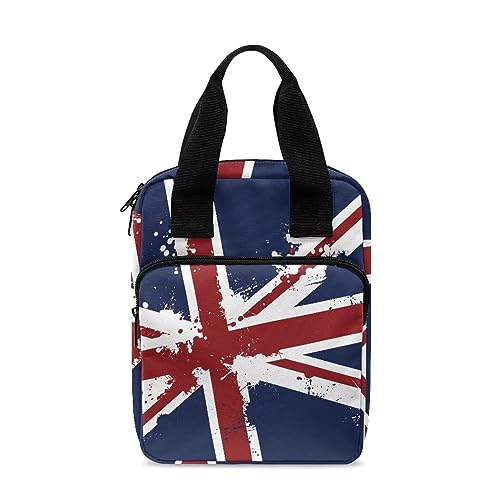 Ceudet Bibeltasche mit Leopardenmuster, mit Griff und Reißverschluss, für Damen, Herren, Kinder, tragbare Bibeltasche, Schwarz, uk-flagge, Einheitsgröße von Ceudet