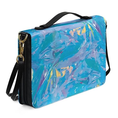 Ceudet Buchhüllen für Bibeln, Bibelhülle, Leder, Western-Bibelhülle, Bibeltasche, Tragetasche für Damen und Herren, Blaue Krawatte, XXL von Ceudet