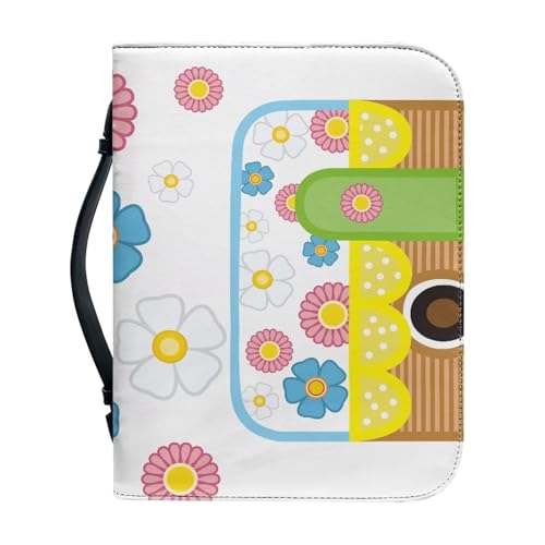 Ceudet Buchumschläge für Hardcover, Bibelhüllen für Damen und Herren, mit Taschen, Leder-Bibelhüllen, Kamera-Gänseblümchen, xxl von Ceudet