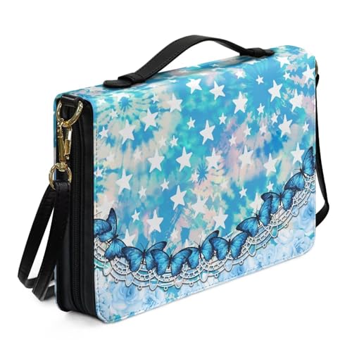 Ceudet Extra große Bibelhülle für Damen und Herren, Bibelhülle für Kinder, Bibelhüllen für Damen und Herren, mit Taschen, Bibelschutz, Pentagramm-Schmetterling, XXL von Ceudet