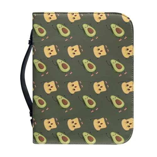 Ceudet Extra große Bibelhülle für Damen und Herren, Leder, mittlere Bibelhülle, Brot-Avocado, L von Ceudet