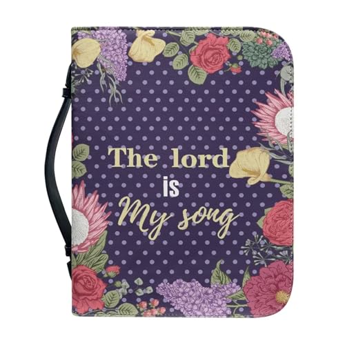 Ceudet Extra große Bibelhülle für Damen und Herren, Leder, mittlere Bibelhülle, Buchumschläge für Bibeln, Violette Punkte, xl von Ceudet