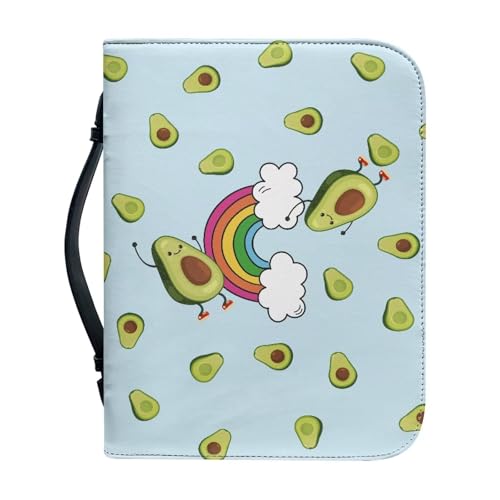 Ceudet Extra große Bibelhülle für Damen und Herren, Leder, mittlere Bibelhülle, Regenbogen-Avocado, xxl von Ceudet