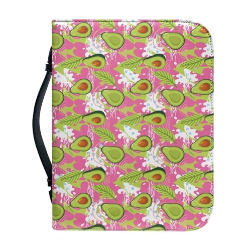 Ceudet Extra große Bibelhülle für Damen und Herren, Leder, mittlere Bibelhülle, Rosa Avocado, L von Ceudet