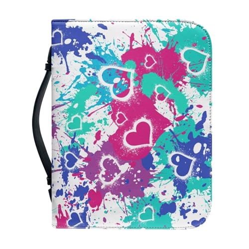 Ceudet Gelbe Bibeltasche, Leder, Grün, Liebe, Bibeltasche für Damen, Herren, Bibelhüllen für Damen, PU-Leder, Bibelhülle mit Reißverschluss, große Bibel-Tragetasche, passend für Bibelhalter, Tasche von Ceudet